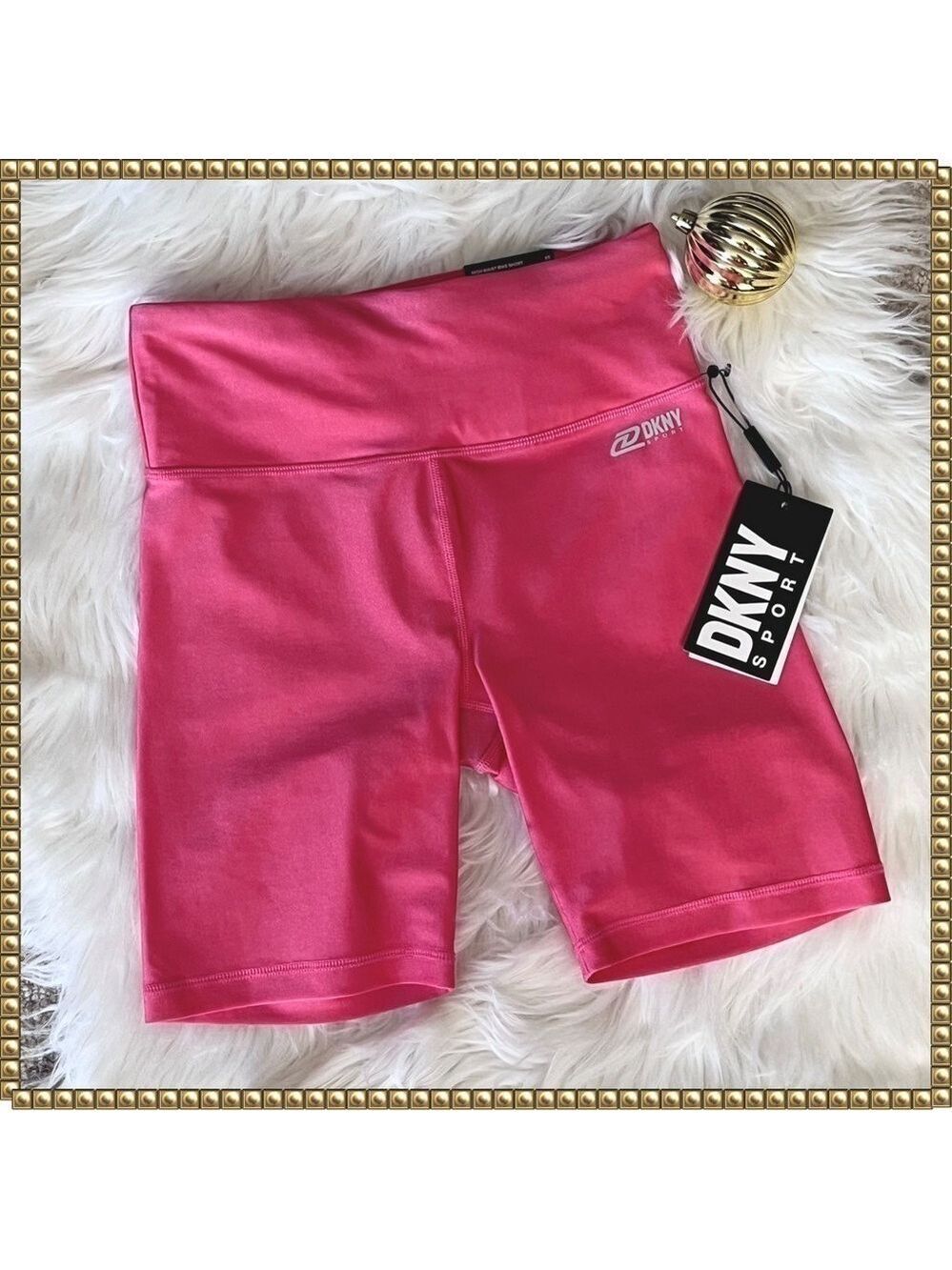 DKNY SPORT Pink High Shine High Waist Bike Shorts XS - Picture 3 of 10